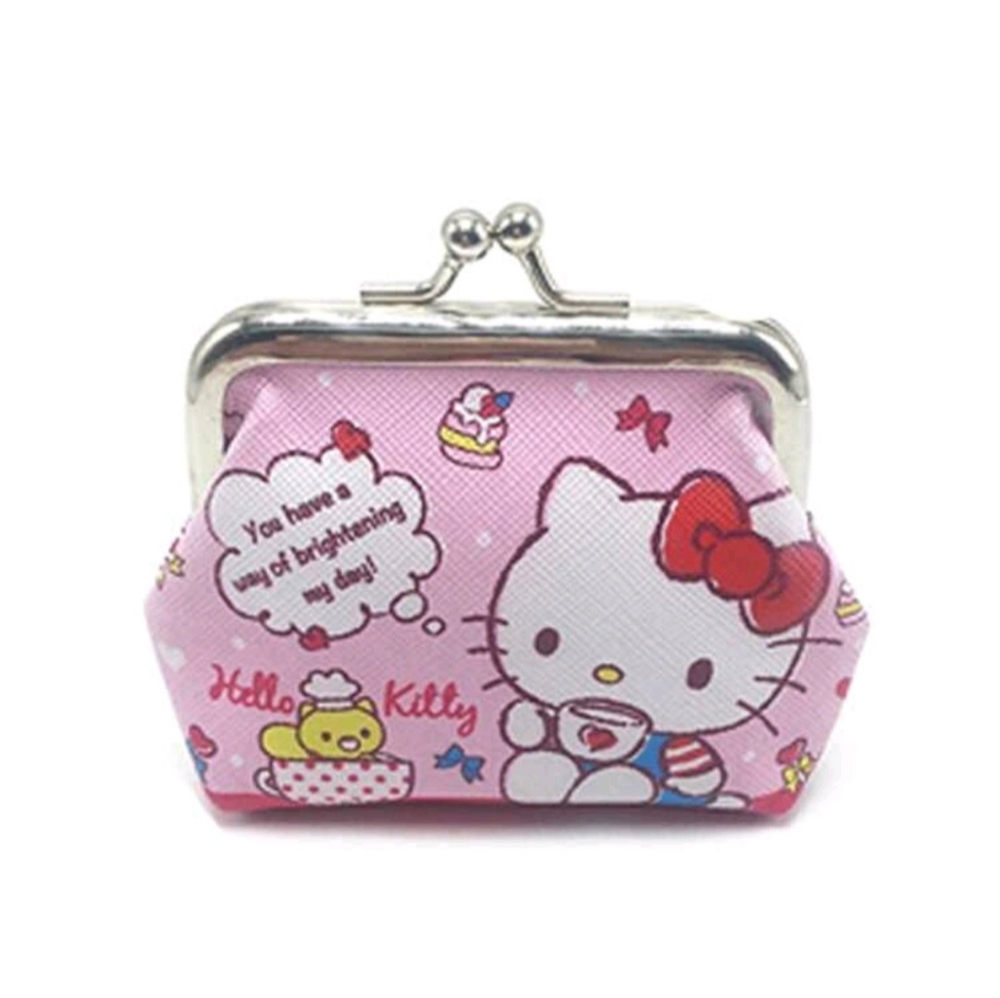 Hello Kitty Pink Coin Purse With 6pc  Keychains